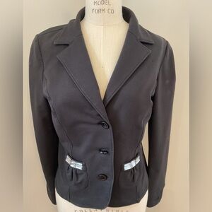 Katherine Barclay Elegant Black Blazer with Silver Details
